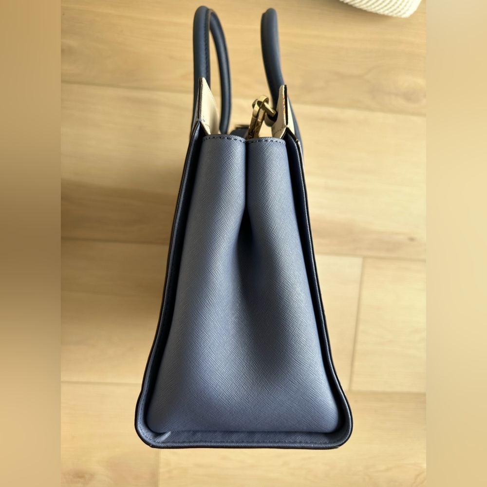 Kate Spade Cameron Satchel Crossbody Purple Blue Cream - Picture 13 of 14